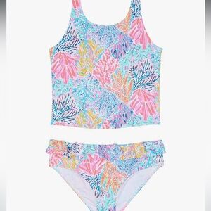 Lilly Pulitzer Haley tankini UPF 50+ multi splashdance size 12 NWT